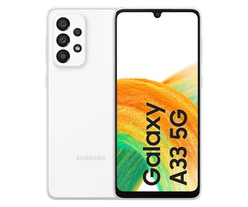 Smartphone TIM Samsung Galaxy A33 5G 16,3 cm  6.4'  Double SIM hybride Android 12 USB Type-C 6 Go 128 Go 5000 mAh Blanc État correct - N/A reconditionné disponible sur Fnac