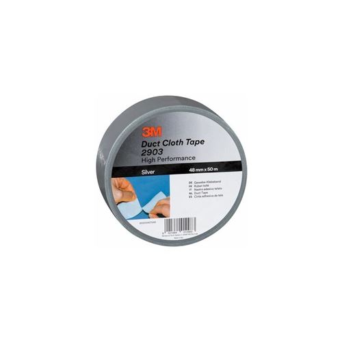 3M Scotch Ruban adhésif en toile 2903, 72 mm x 50 m, argent