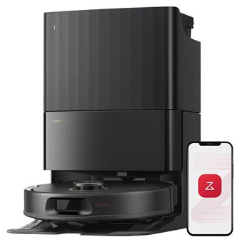 roborock Qrevo S5V Aspirateur Robot Laveur avec Station, 12000 Pa, Serpillières FlexiArm, Double Anti-emmêlement, Séchage à l'air Chaud-Noir - 1