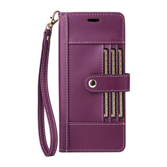 Étui FOXDOCK à rabat pour Samsung Galaxy S25 FE avec protection RFID tout-en-un, poignée intégrée, 6 porte-cartes et dragonne-Violet - 1