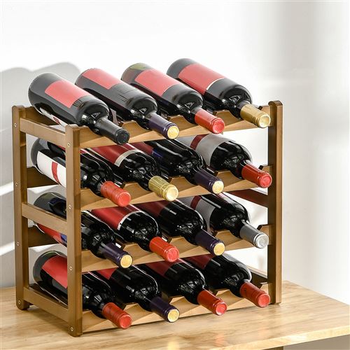 Casier à vin pour 5 bouteilles 41x15x25 cm bambou