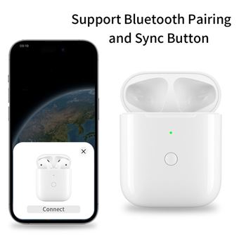 Étui De Charge Sans Fil De Rechange Pour AirPods 1 Et 2 - Capacité 550 MAh - Charge 5 Fois Les Écouteurs - Compatible Qi Et Câble Lightning