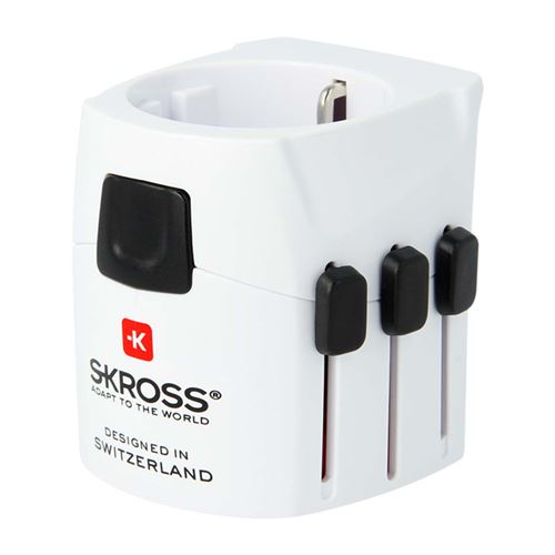 Skross Blanc Adaptateur De Voyage Pro Light 7A Prises Universel