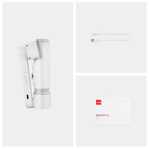 Stabilisateur de cardan portable ZHIYUN lisse x autonome pour iPhone Xiaomi Huawei Smartphone blanc