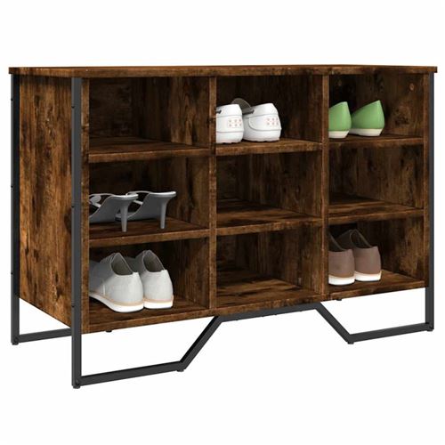 vidaXL Armoire à chaussures chêne fumé 90x38x61,5 cm bois d'ingénierie