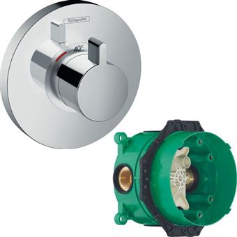 HANSGROHE Facade pour mitigeur thermostatique encastré ShowerSelect S haut débit chromé avec Corps encastré - 1