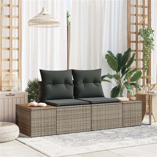 VidaXL - Canapé de jardin - 2 places - Gris - Image 2