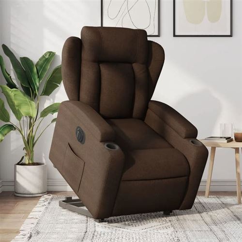 Non Communiqué Marron Vidaxl Stoel Électrique Réglable Tissu