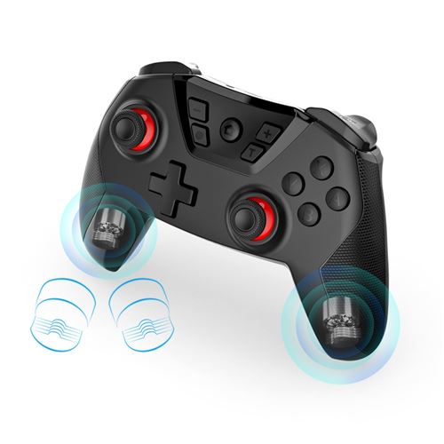 FOXDOCK – Manette Bluetooth pour Nintendo Switch et PC – Sans Fil / Filaire – Turbo Réglable – NFC – Gyroscope – Double Moteur Vibrant – Réveil de la