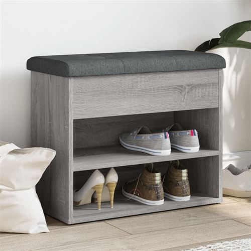 Banc à chaussures sonoma gris 62x32x50 cm bois d ingénierie