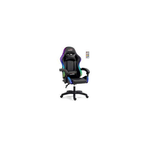 Chaise de bureau Gamer noir avec &eacute;clairage LED 366 effets - T&eacute;l&eacute;commande