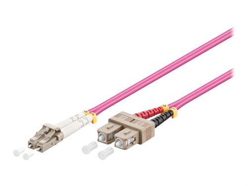 goobay - Câble réseau - SC multi-mode (M) pour LC multi-mode (M) - 10 m - fibre optique - 50 / 125 microns - OM4 - sans halogène - violet