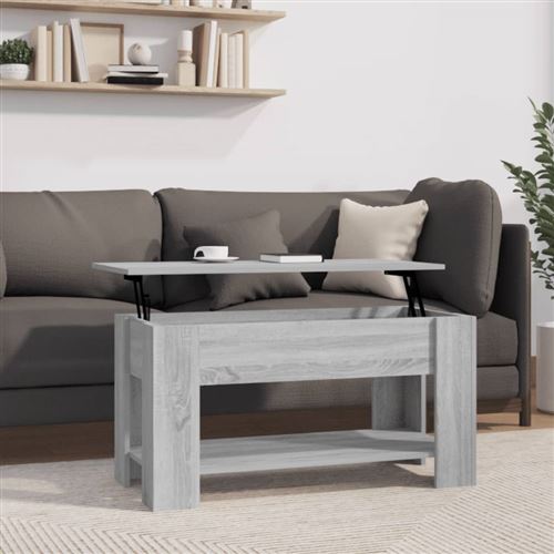 vidaXL - Table basse - Bois - Gris Sonoma - 101 x 49 x 52 cm - Image 3