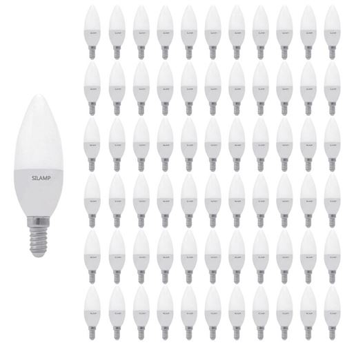 Ampoule LED E14 8W 220V C37 180° (Pack de 100) - Blanc Froid 6000K - 8000K - SILAMP