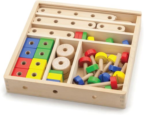 New classic toys - 8285 - jeu d'imitation - outil et établi - ensemble de construction bois