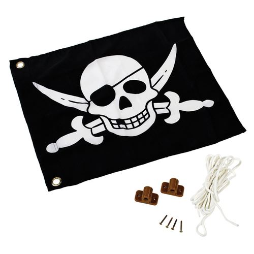 AXI Drapeau de pirate Noir et blanc 55 x 45 cm