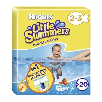 HUGGIES Little swimmers couches piscine taille 2-3 (3-8kg) 12 couches pas  cher 