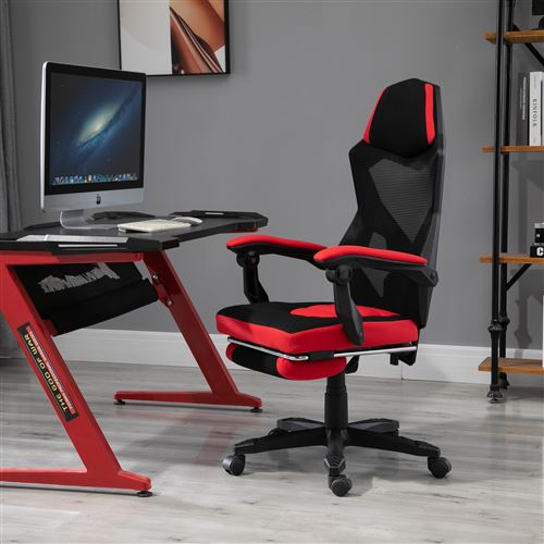 Homcom fauteuil de bureau à roulettes chaise manager ergonomique