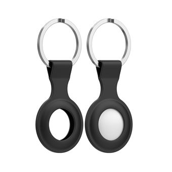 Étui Silicone Pour AirTag Ainiv - Étanche, Porte-Clés Pour Collier Chien/Chat, Noir