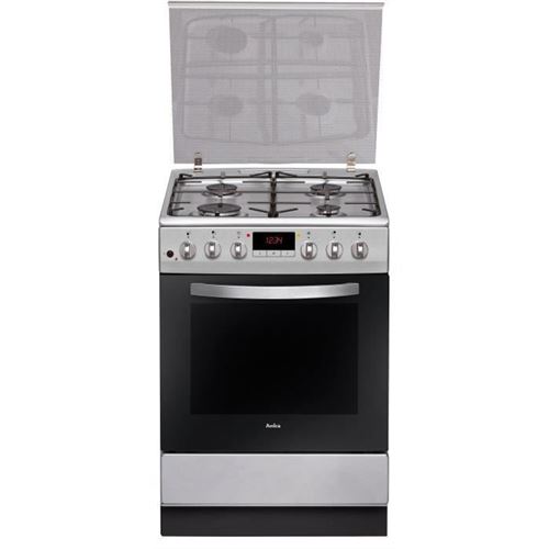 Amica CWCMA3104X - Cuisinière - pose libre - largeur : 60 cm - profondeur : 60 cm - hauteur : 85 cm - avec système auto-nettoyant - acier inoxydable