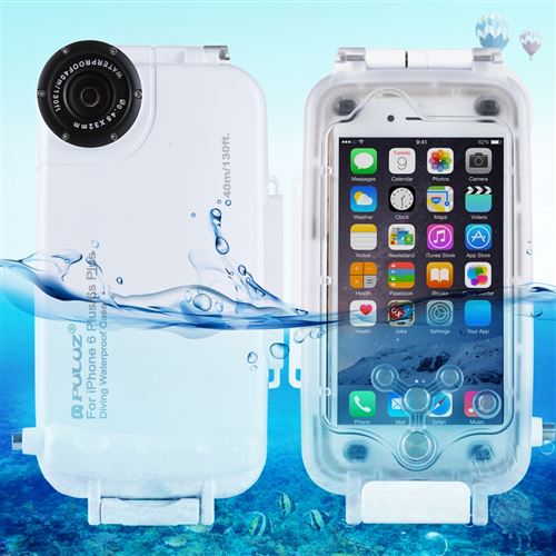 (#52) PULUZ for iPhone 6 Plus & 6s Plus 40m/130ft Waterproof Diving Housing Cover Case(White)