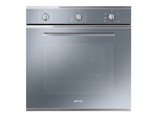 Smeg Selezione SF64M3VS - Four - intégrable - niche - largeur : 55.4 cm - profondeur : 56 cm - hauteur : 58.3 cm - classe A - verre argent avec finition en acier inoxydable