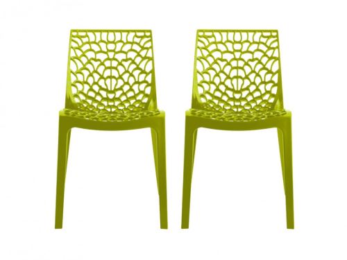 Lot de 2 chaises empilables DIADEME - Polypropylène - Vert anis