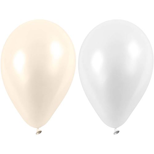 Creotime ballons pour hélium blanc/ argent 10 pièces