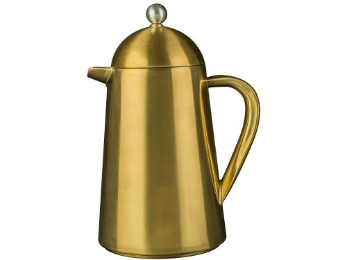 La Cafetière Thermique Isotherme avec 8 Tasses.Cafetière Française. Machine à café, Acier Inoxydable, Brushed Gold, 3 Tasses
