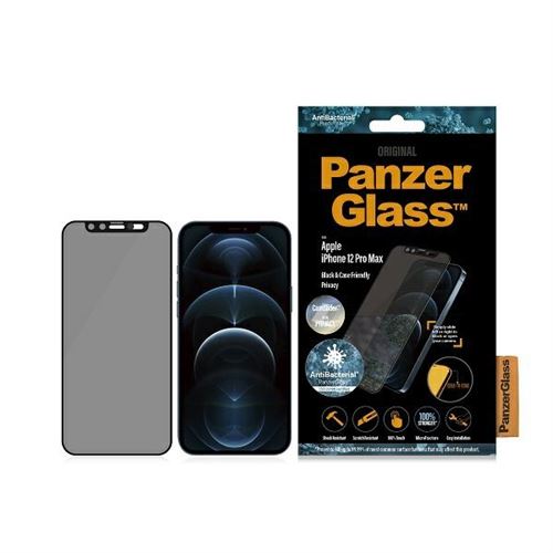 PanzerGlass Black & Case Friendly Privacy - Protection d'écran pour téléphone portable - avec filtre de confidentialité - noir - pour Apple iPhone 12 Pro Max