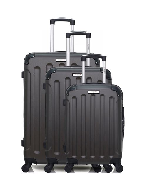 Set de 3 valises BLUESTAR | MADRID Gris foncé en ABS