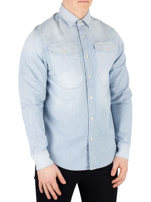 G-Star Pour des hommes Chemise à coupe droite Utility de Bristum, BleuL