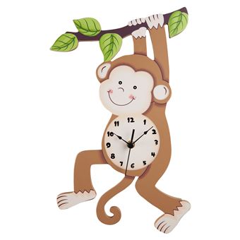 Horloge Murale Pendule Bois Decoration Chambre Enfant Bebe Mixte Singe Td 0081ar Autres Achat Prix Fnac