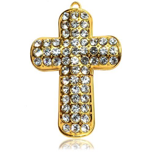 818-TEch No11400080064 Hi-Speed 2.0 clé USB 64Go crucifix Croix métal or