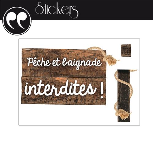 Stickers Mural - Pêche & Baignade Interdites !
