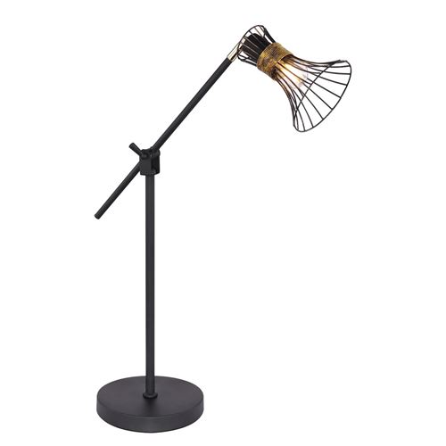 Lampe à poser design Pura - H. 52 cm - Noir et doré