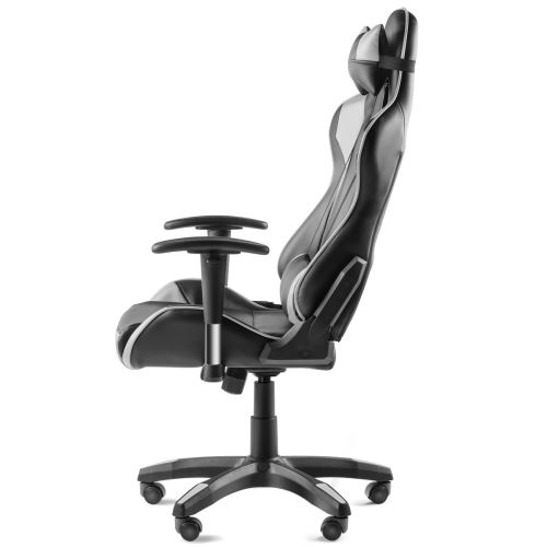 MC Haus Chaise de bureau ergonomique tissu 3D grise design sportif chaise gaming 