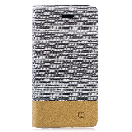Etui en PU toile bicolore avec porte-cartes et support avec support gris clair pour votre Huawei P30
