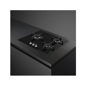Smeg Elite PV163N2 - Table de cuisson au gaz - 3 plaques de cuisson - Niche - largeur : 56 cm - profondeur : 48.2 cm - avec cadre biseauté - verre noir