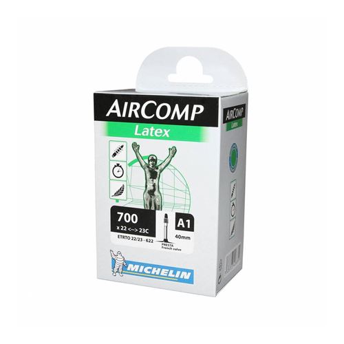 Chambre a air velo 700 x 22-23 michelin a1 latex valve presta 42mm 80g