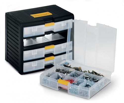 Mallette de rangement 16 compartiments - Ranges outils, casiers à vis