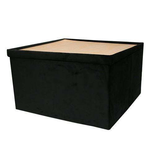 The Home Deco Factory - Coffre rangement XXL pouf réversible table basse noir