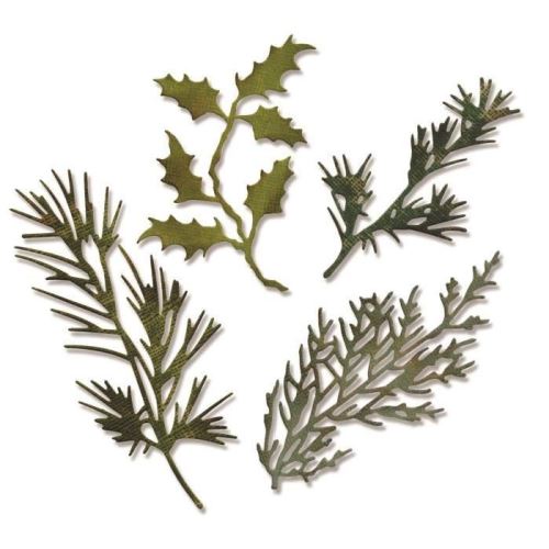 Sizzix matrice de découpe thinlits set 4 pieces - branches theme noël siz658759