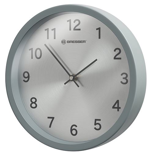 Bresser Mytime Silver L'Horloge Murale, Acier Inoxydable, Matte Graphite, 25 x 4,5 x 25 cm