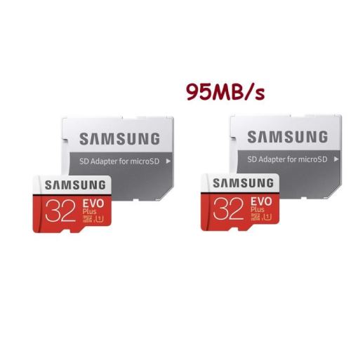 2pcs Carte Mémoir Samsung Evo Plus 32 Go Micro sd SD SDHC + Adaptateur 95Mo/s
