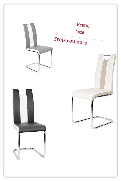 Sunday 6pcs Chaises de Salle à Manger pour cuisine salle et salon Principal Noires Blanches