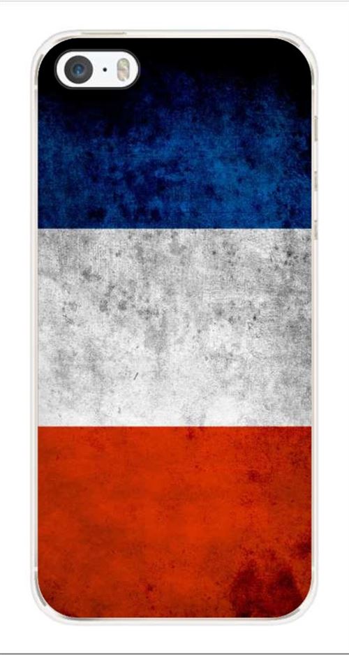 Coque en silicone imprimée compatible iPhone 5 iPhone 5S Drapeau France