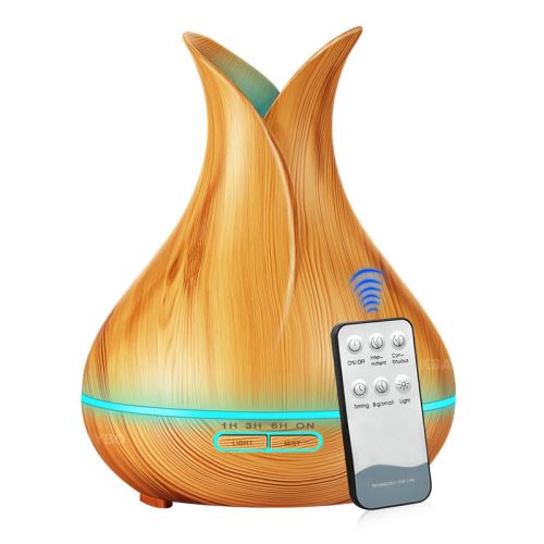 YOKULI - Humidificateur/Diffuseur 400ml LED avec Télécommande - Marron Clair