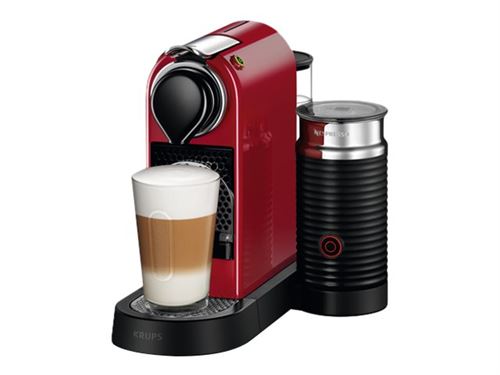 Krups Nespresso CitiZ & Milk XN761510 - Machine à café avec buse vapeur "Cappuccino" - 19 bar - Rouge cerise