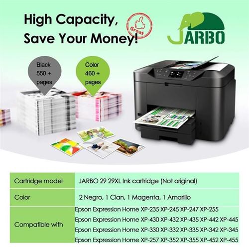 0 78 Sur Jarbo Cartouches Encre Epson 29xl Compatible Pour Epson Xp 235 Xp 245 Xp 247 Xp 255 Xp 345 Xp 435 Xp 442 Xp 445 Xp 332 Xp 342 Pack De Cartouches Achat Prix Fnac